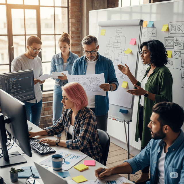 Man and lady looking at computer screens